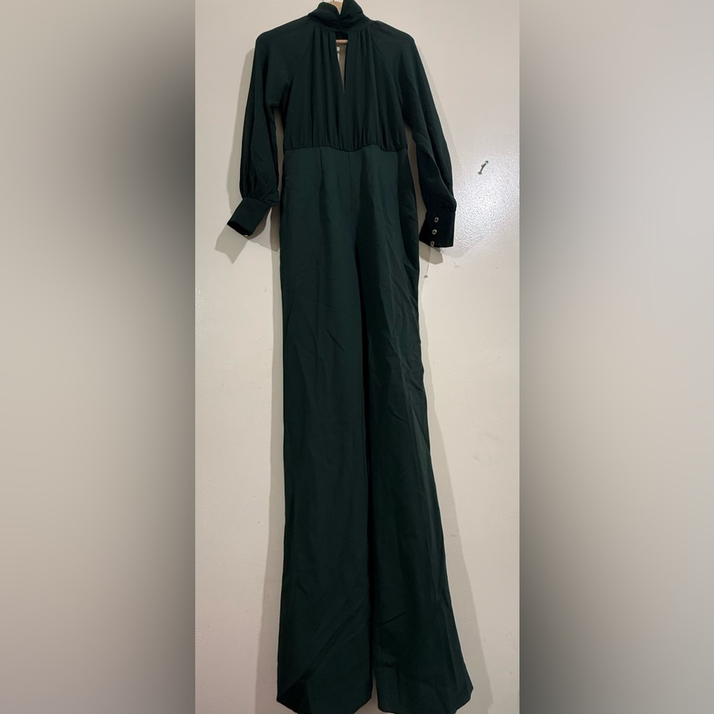 Marciano Dark Green Long-Sleeve High-Neck Jumpsuit - Picture 2 of 8